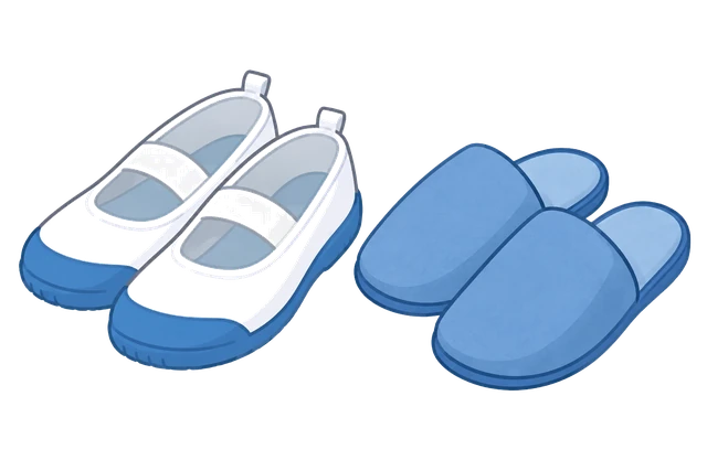 上履き(内履き)とスリッパのイラスト